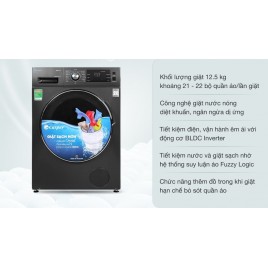 Máy giặt Casper Inverter 12.5 kg WF-125I140BGB